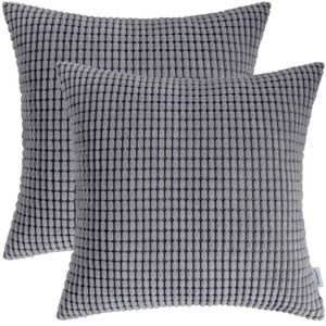 🆕 Cozy Throw Pillow Covers, 2PCS Soft Corduroy Corn Solid Pillow Cases 16x16in